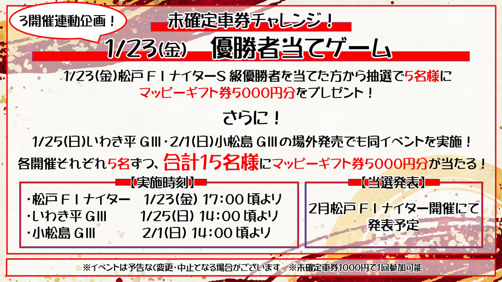 優勝者当てゲーム